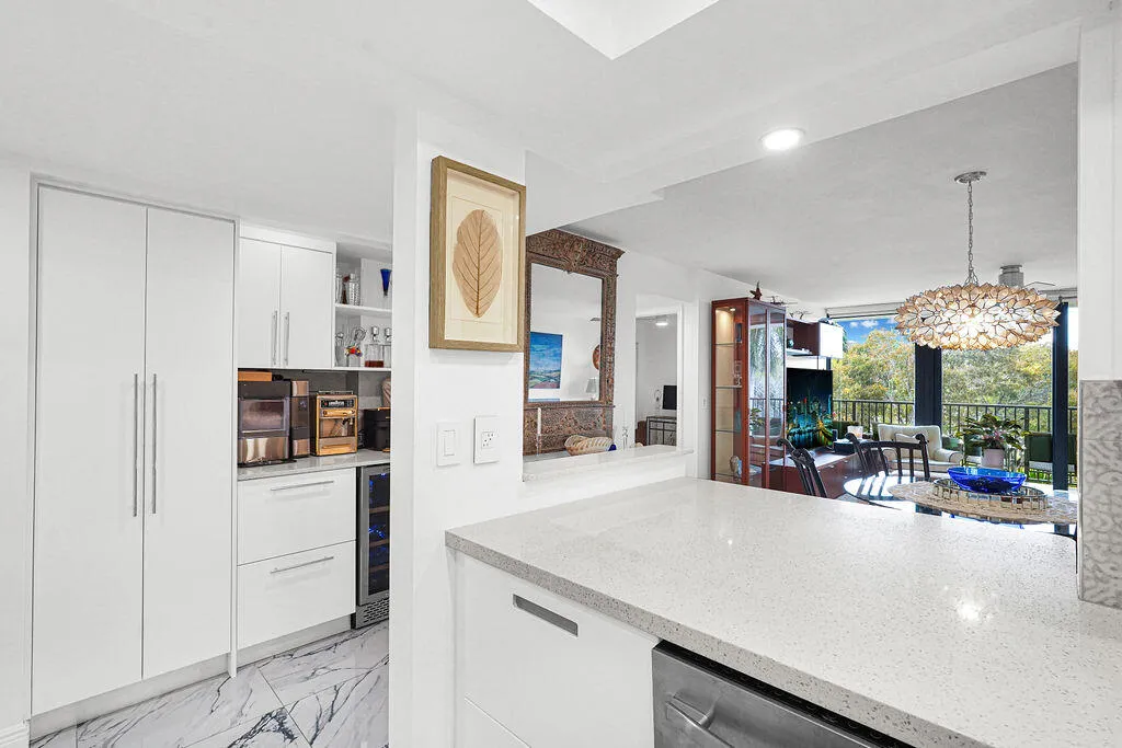 Kitchen open to living areas