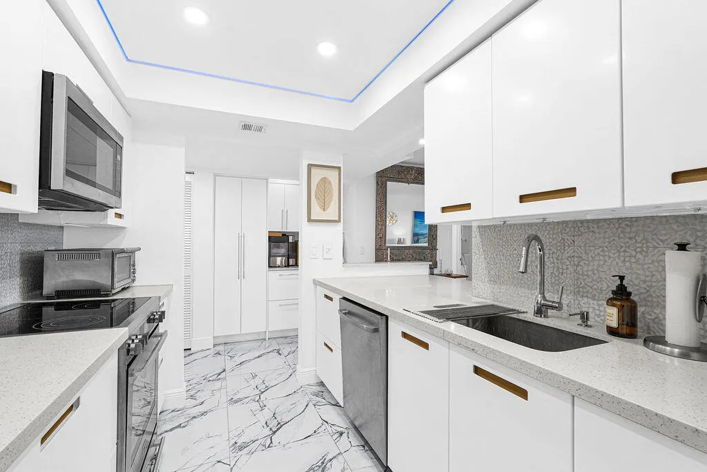 Kitchen with high end stainless steel appliances