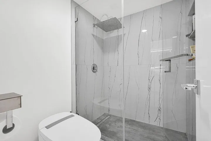 Beautiful shower and Hi Tech auto flush commode/bidet