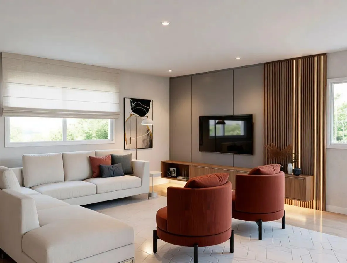 Designer wall panels and custom built-ins professionally installed and included with the home