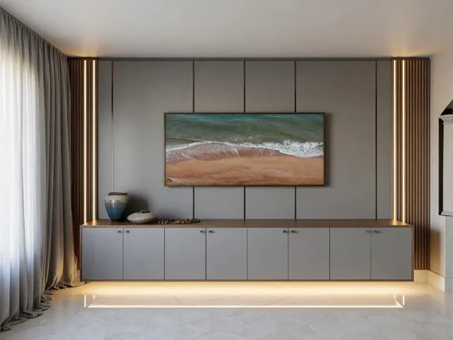 Designer wall paneling and custom built-in features are negotiable and available separately outside of the sale price.