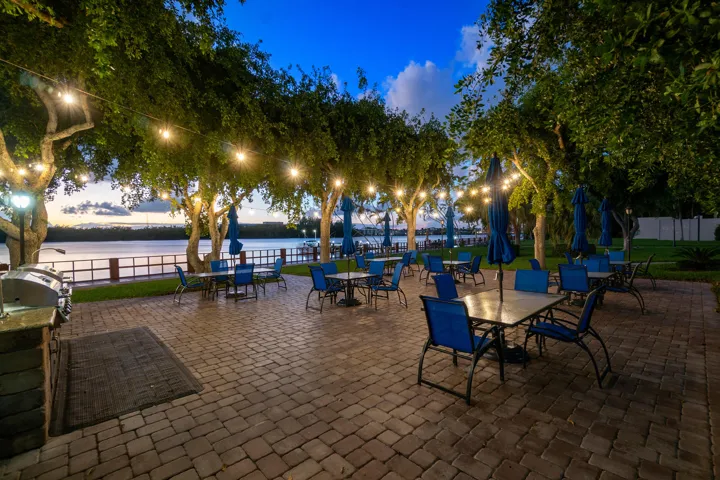Picnic area in the evening