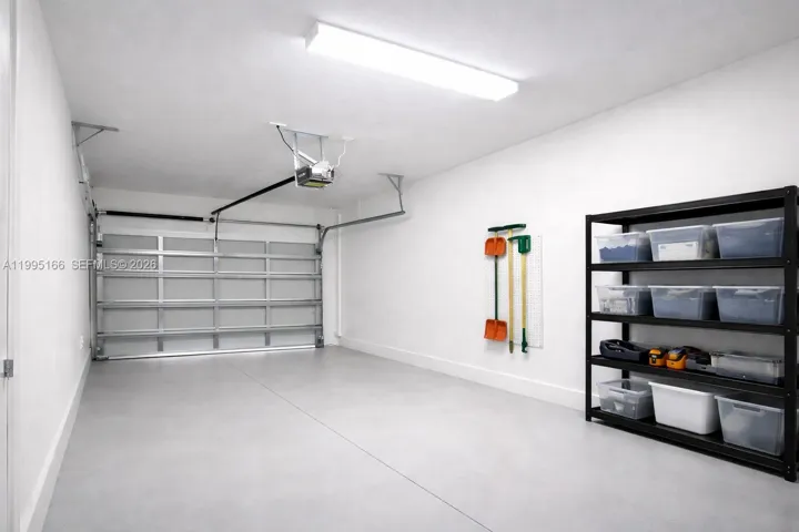 Private garage with additional storage space