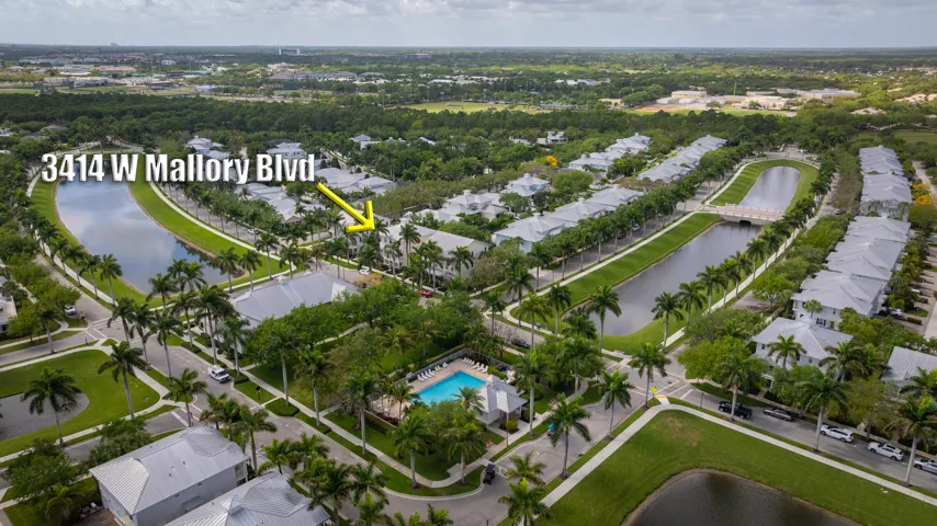 Aerial of 3414 Mallory blvd and amenity center