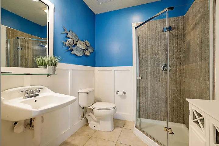 Ground floor has it's own bathroom.
