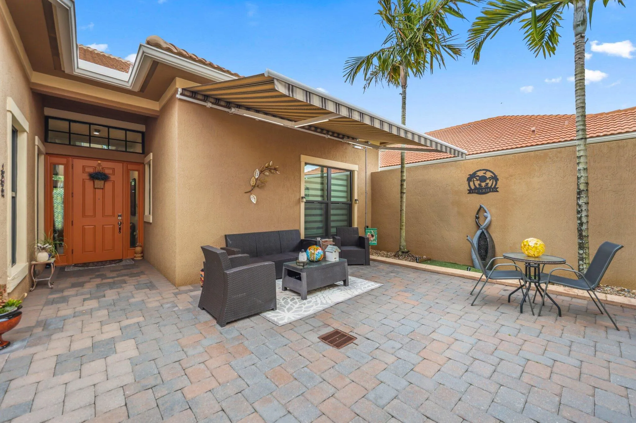 Courtyard with Shade Awning