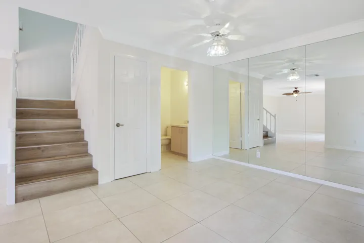 This is the view of the dining area from the front door.