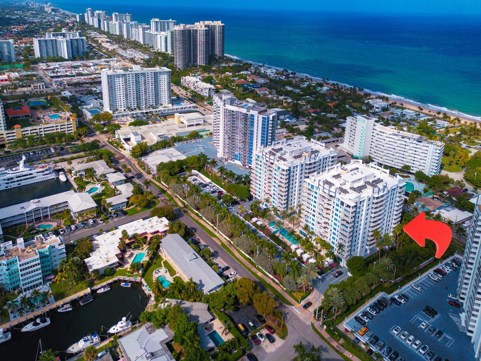 across the street from the beach
