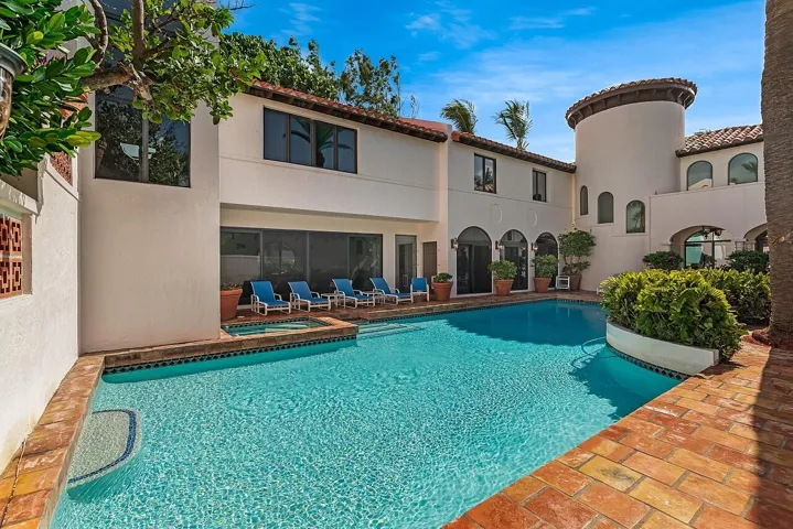 Courtyard pool at entry