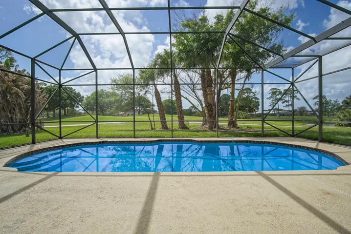 pool overlooking the golf course