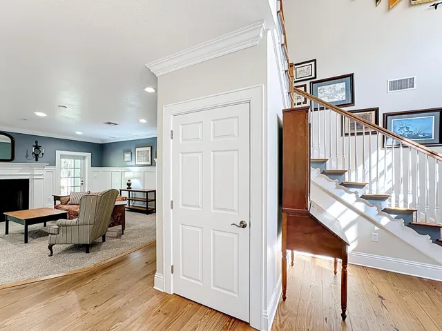 View of under stairs storage closet