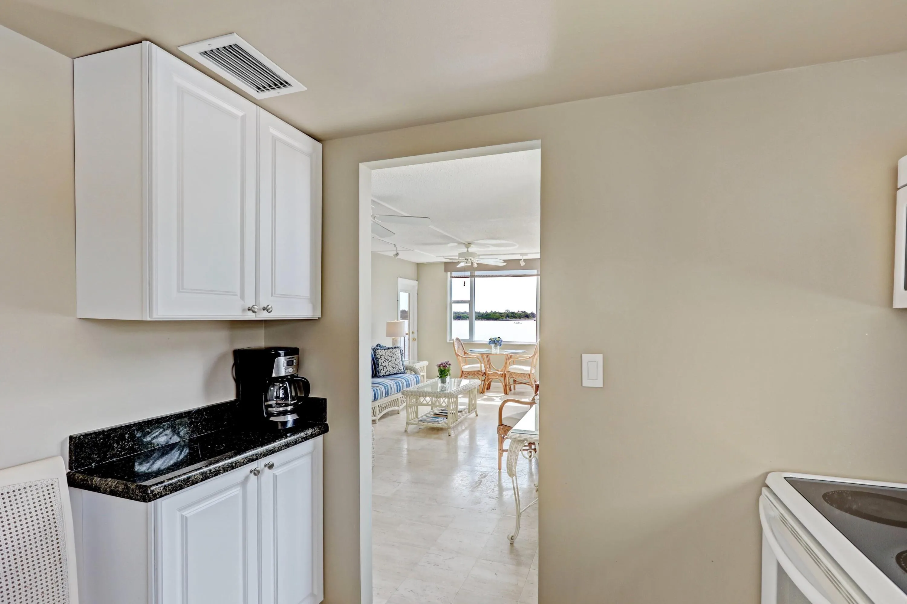 exit kitchen to great room