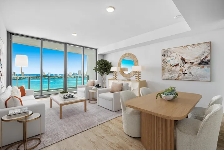 Virtually staged living room
