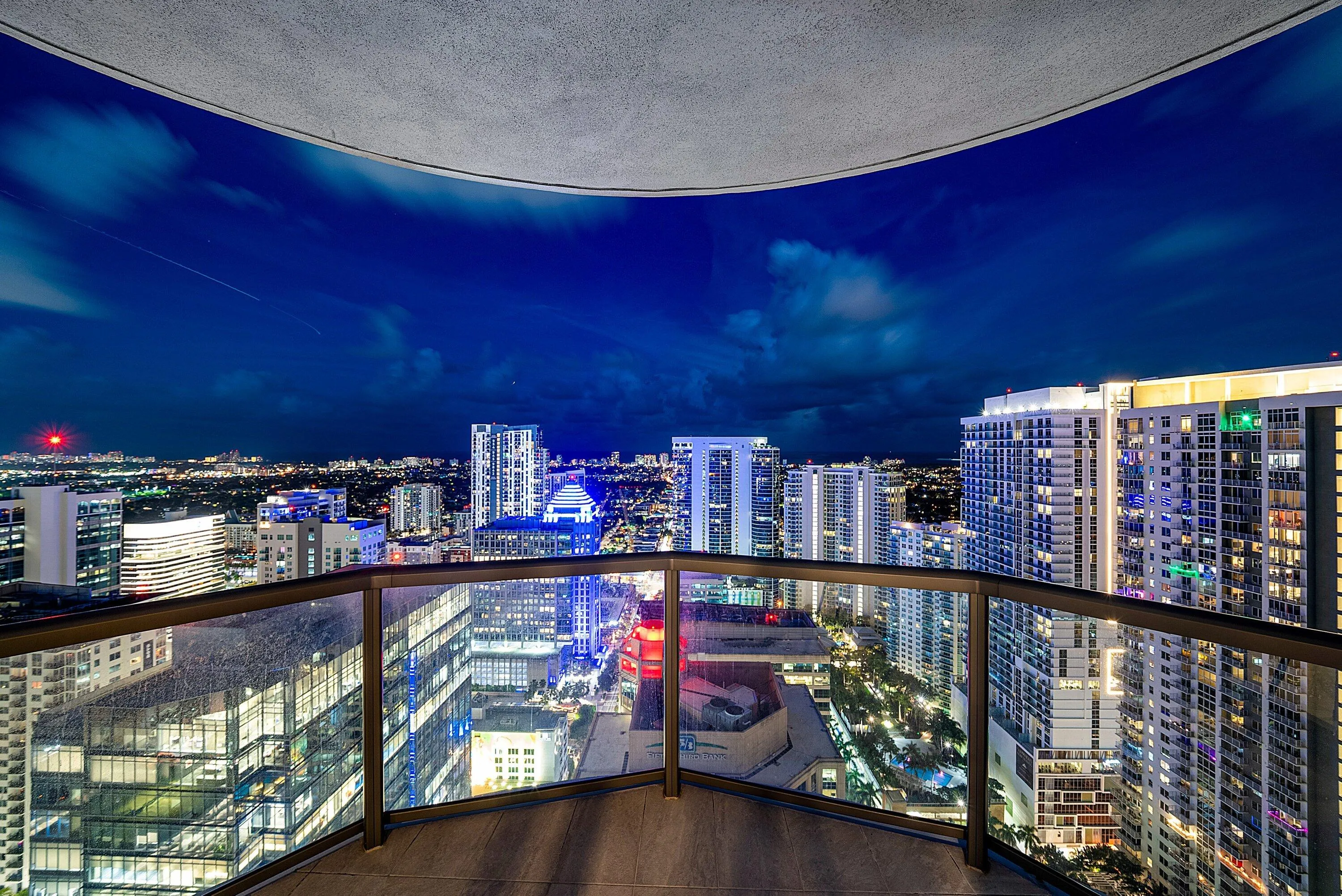 Night views of private primary balcony