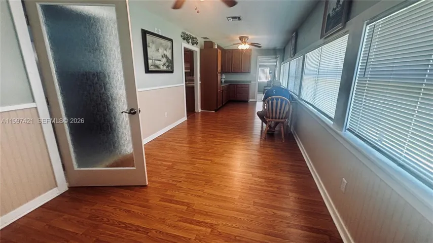 Florida Room with wood floors