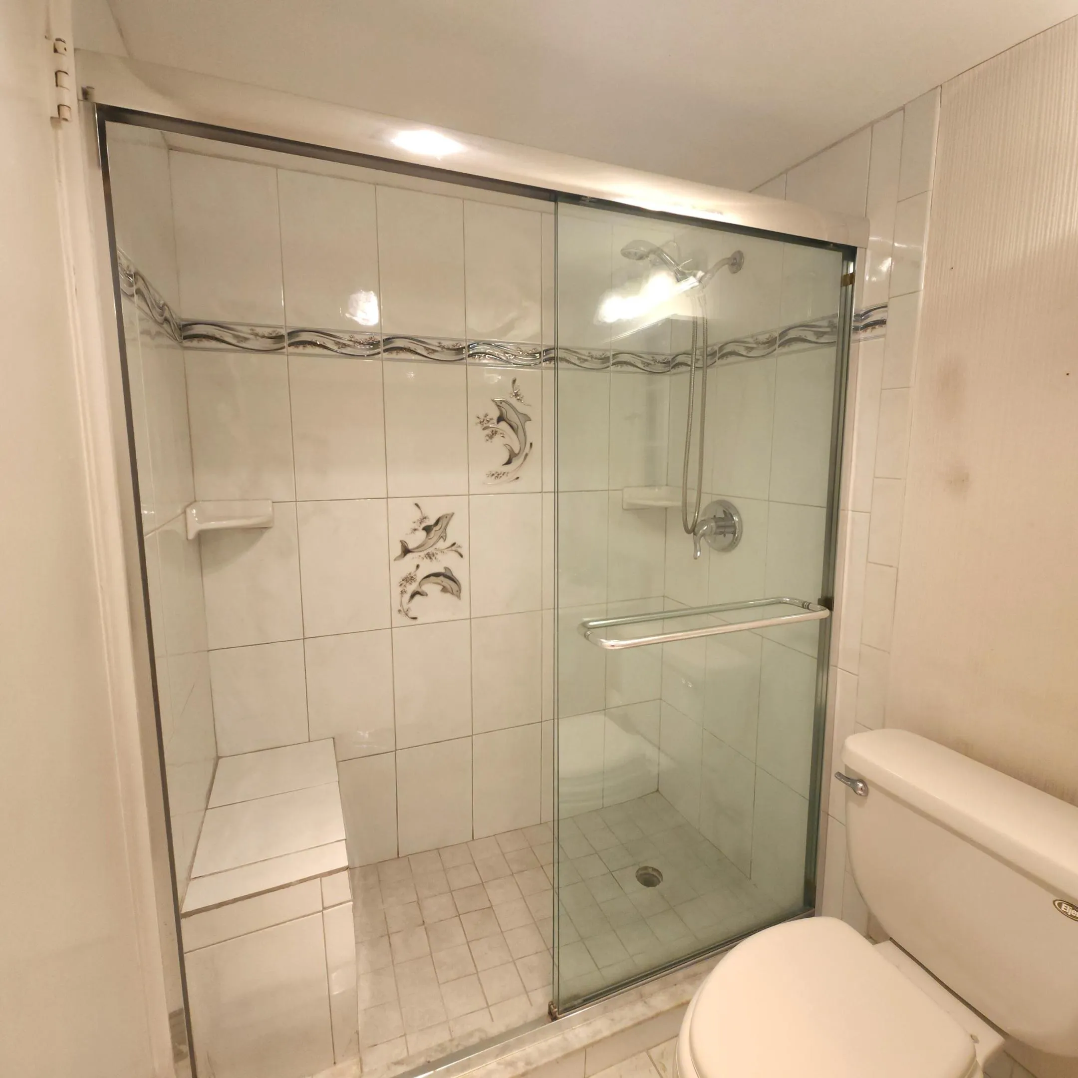 walk in shower with seat!