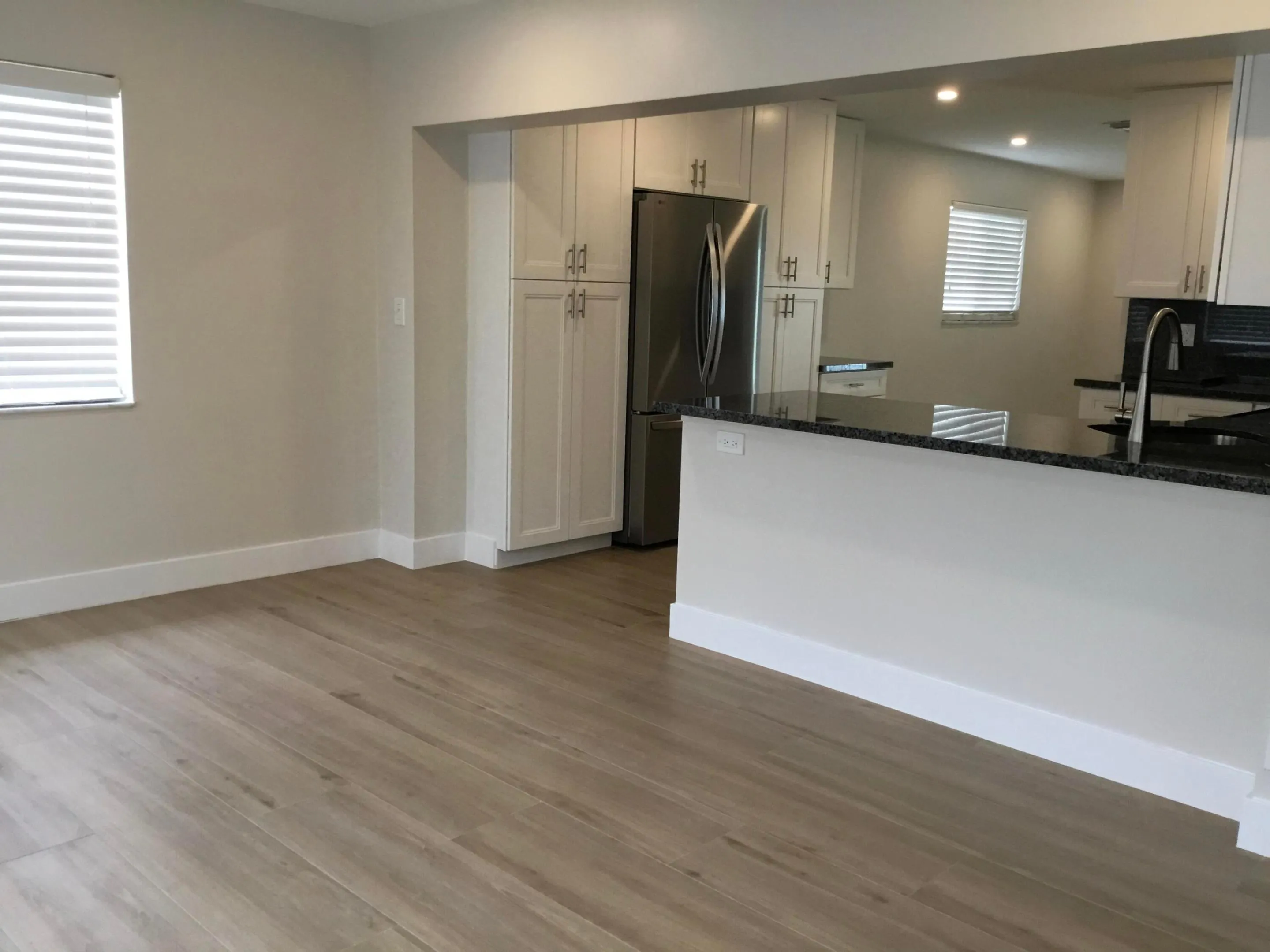 Kitchen opens to family/dining area