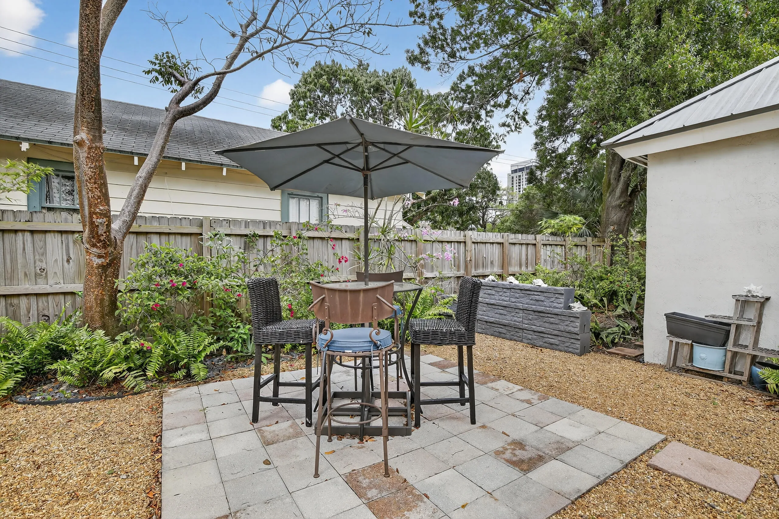 Backyard sitting area