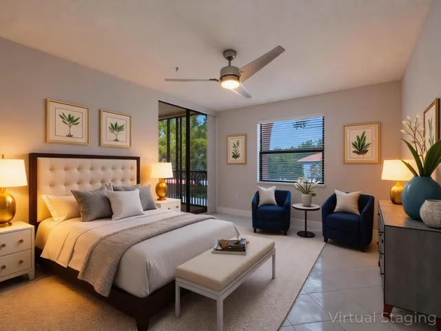 Primary Bedroom Staged