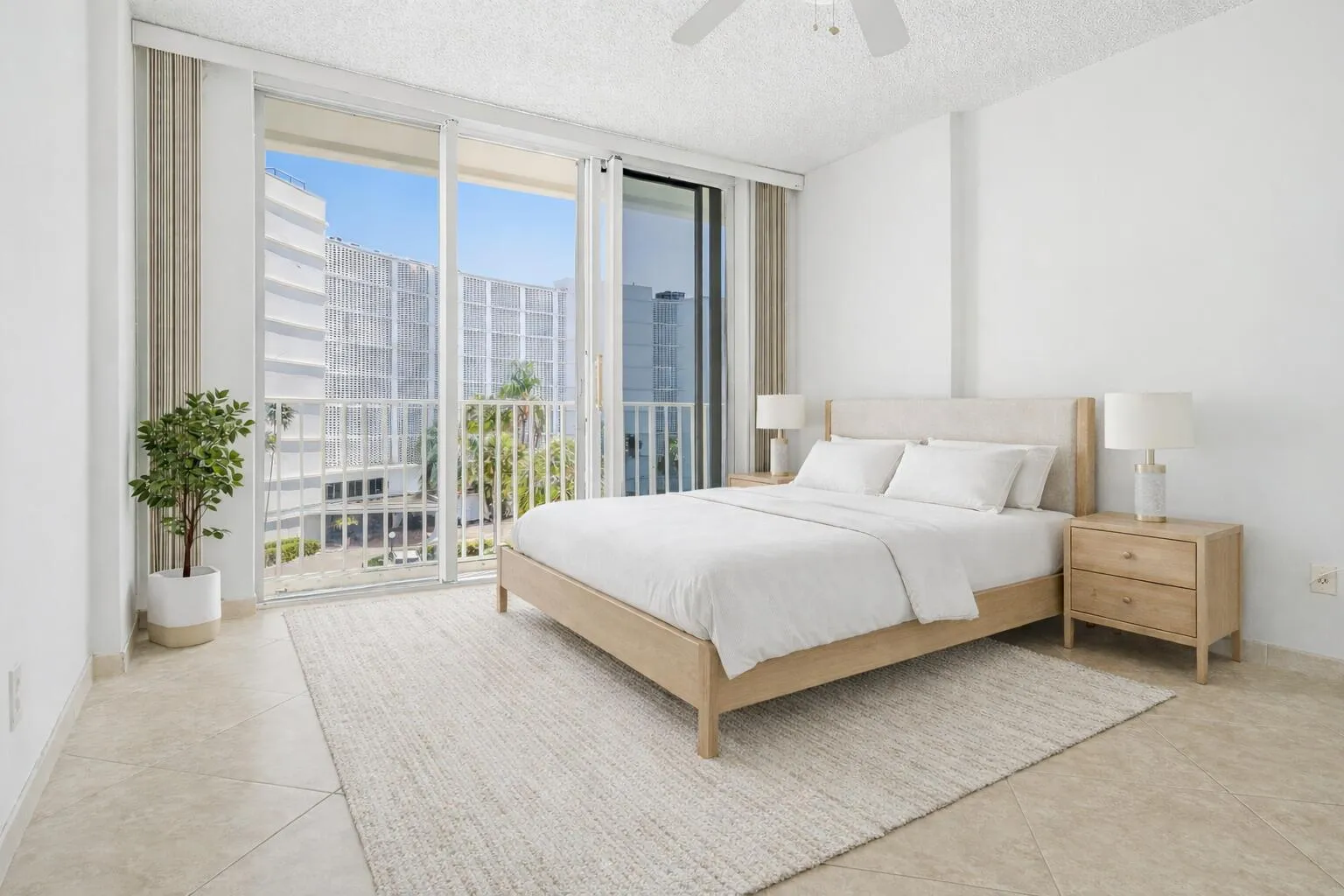 staged master bedroom