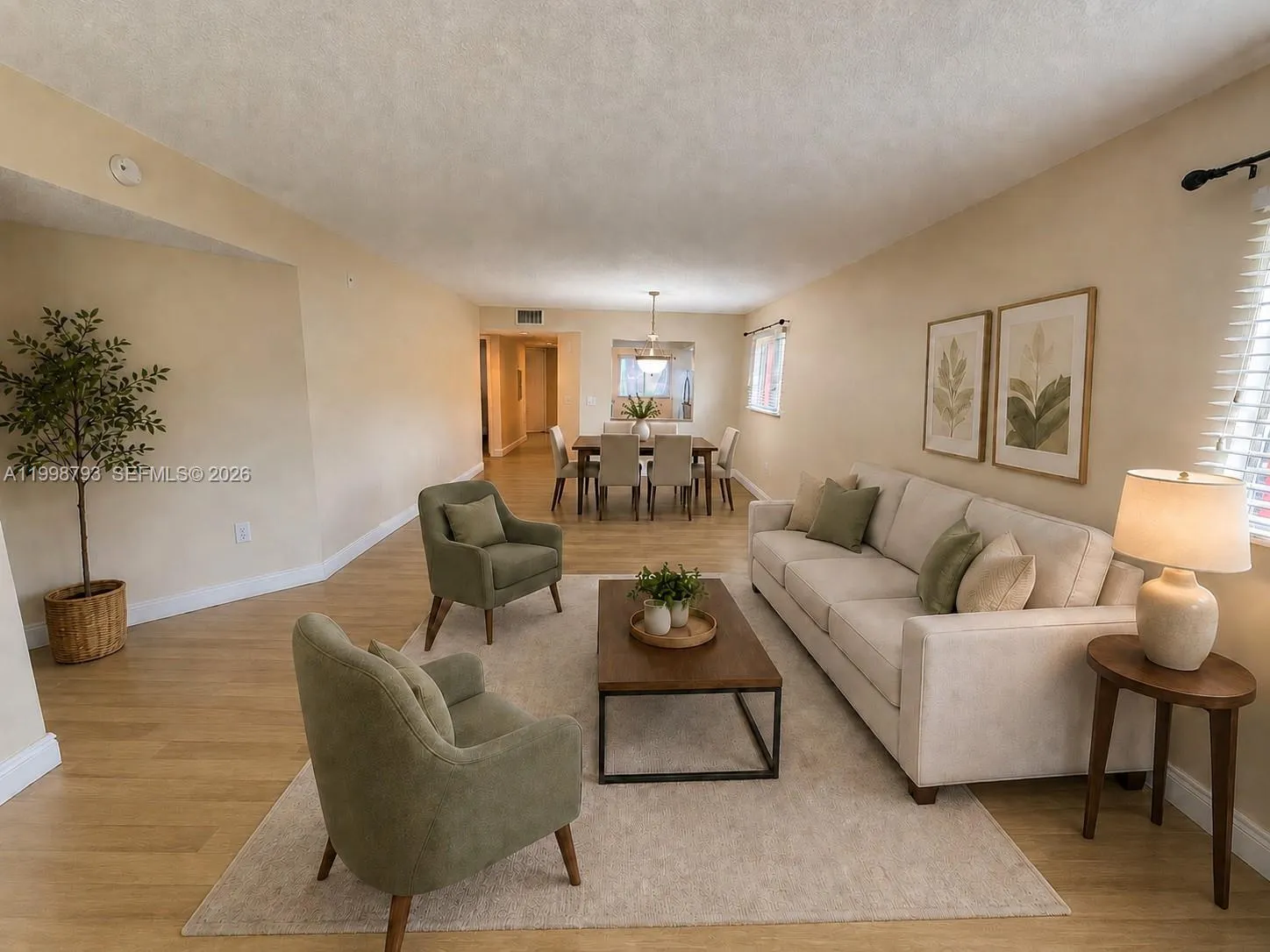 Virtually staged with floors in process of being installed.