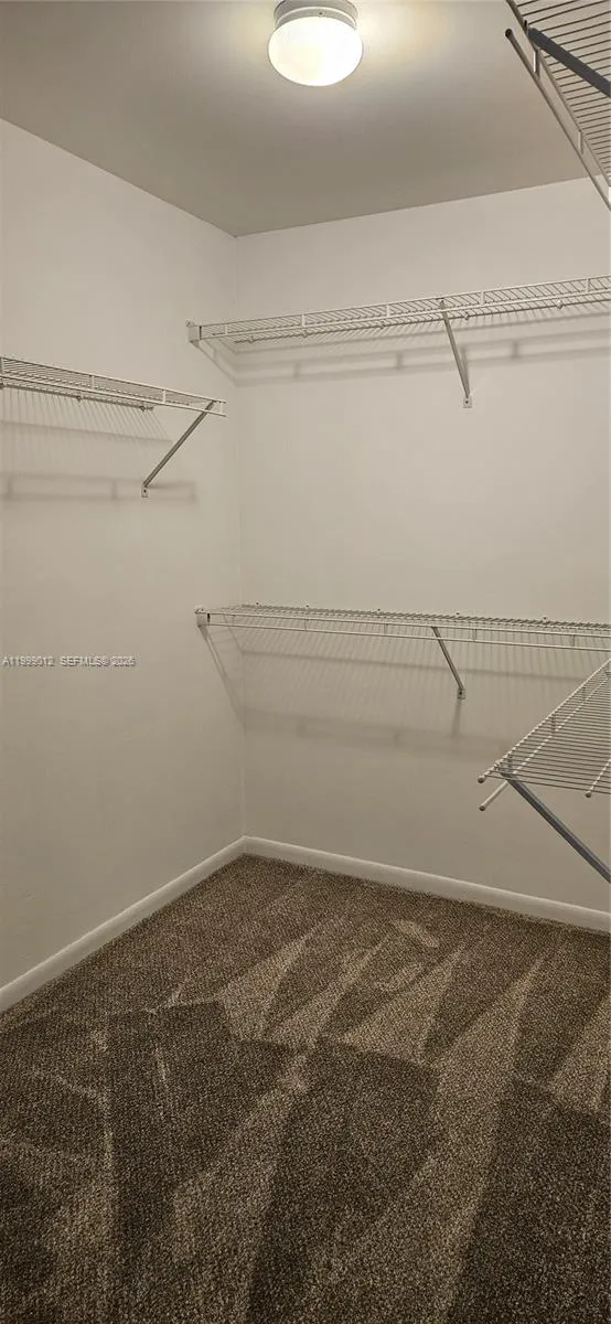 Walk in master bedroom closet