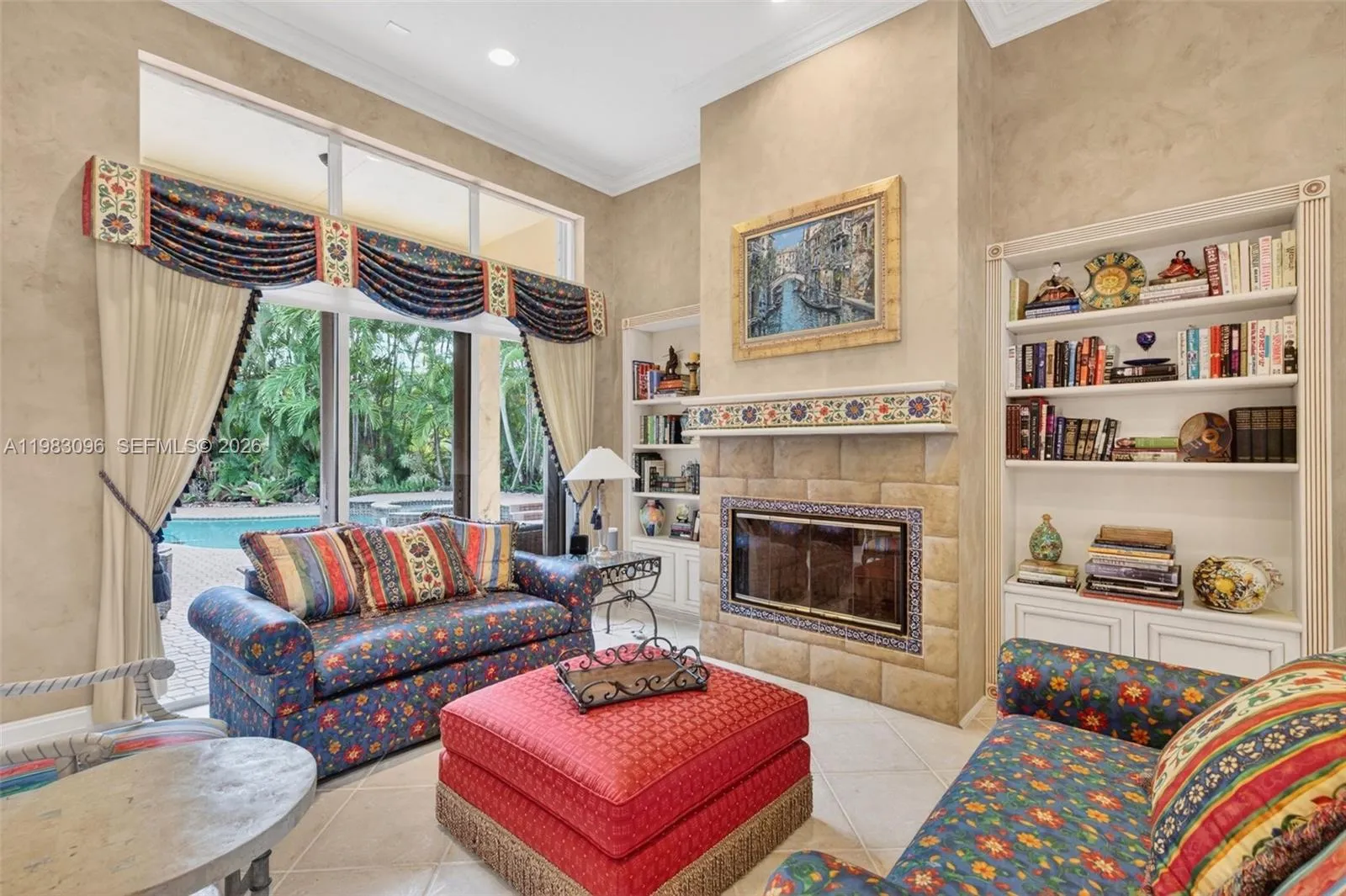 Custom painting, real wood burning fireplace, built ins, custom window treatments and volume ceilings. Custom painting, real wood burning fireplace, built ins, custom window treatments and volume ceilings.