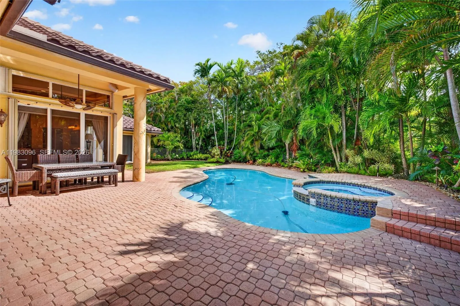 Salt Chlorinated & Heated Pool and spa and expanded pavers and overhangs for great parties Salt Chlorinated & Heated Pool and spa and expanded pavers and overhangs for great parties