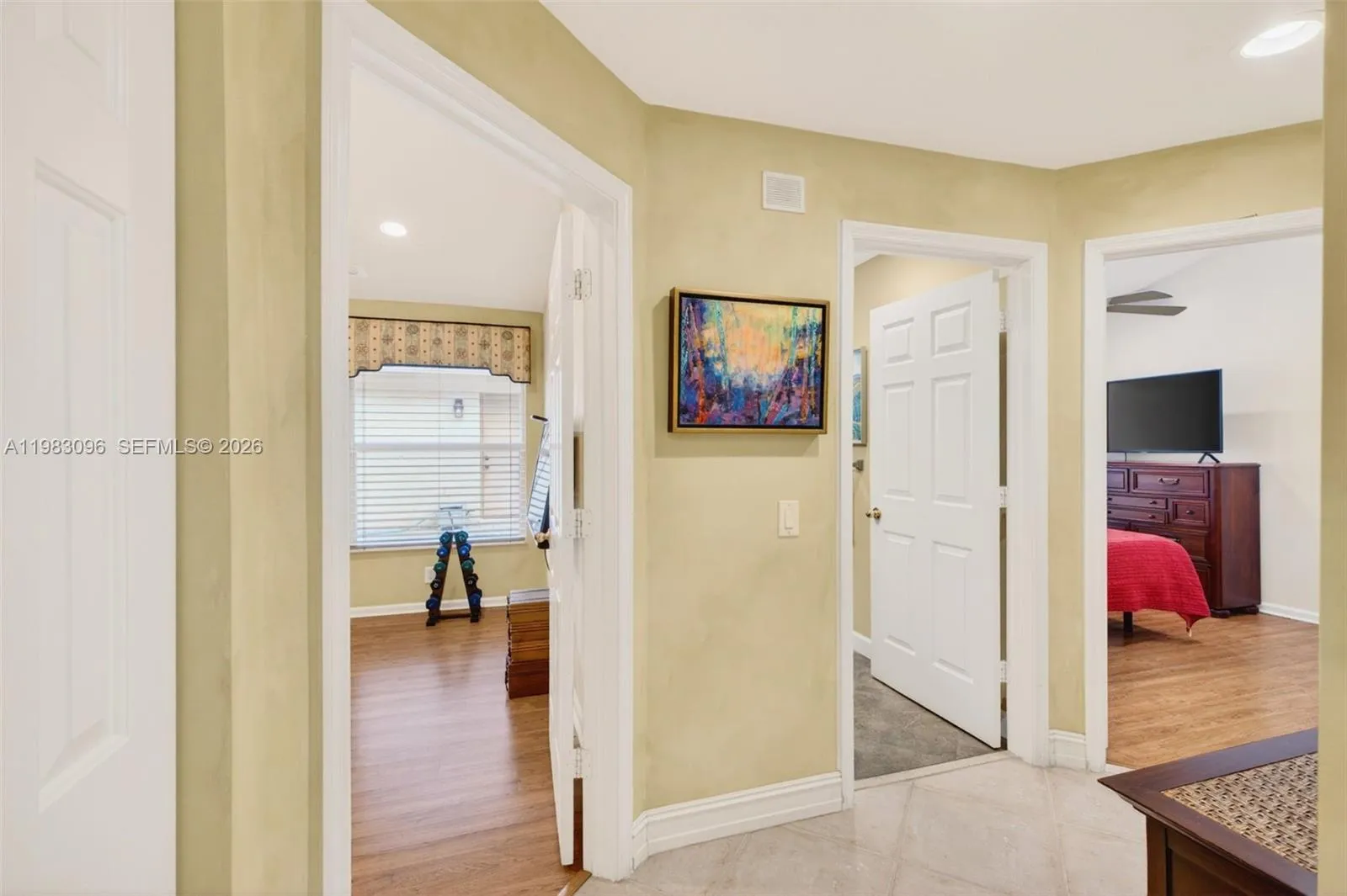 Additional 2 guest bedrooms, linen closet and shared hall bathroom closer to garage Additional 2 guest bedrooms, linen closet and shared hall bathroom closer to garage