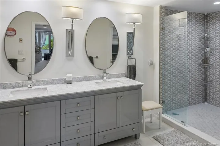 Dual sinks and large shower
