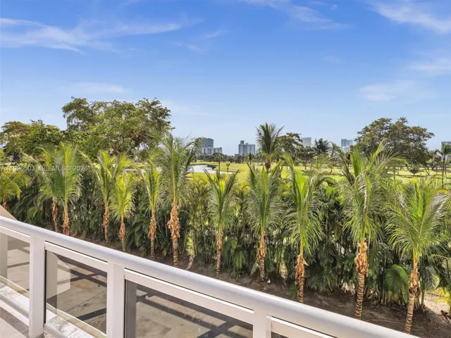 Community pool area with golf course views