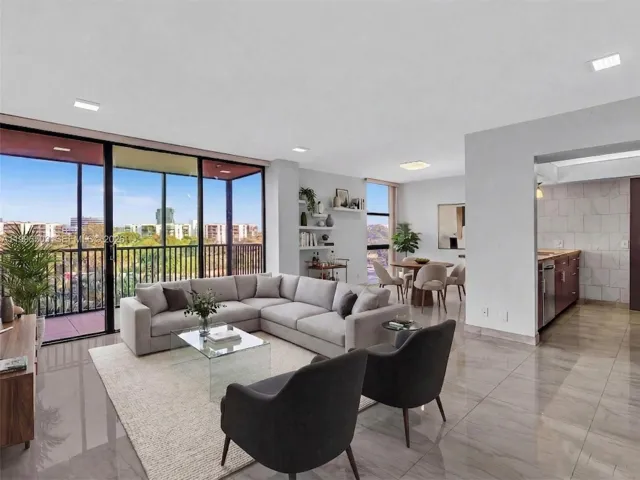 Virtually staged living room showcasing layout and space
