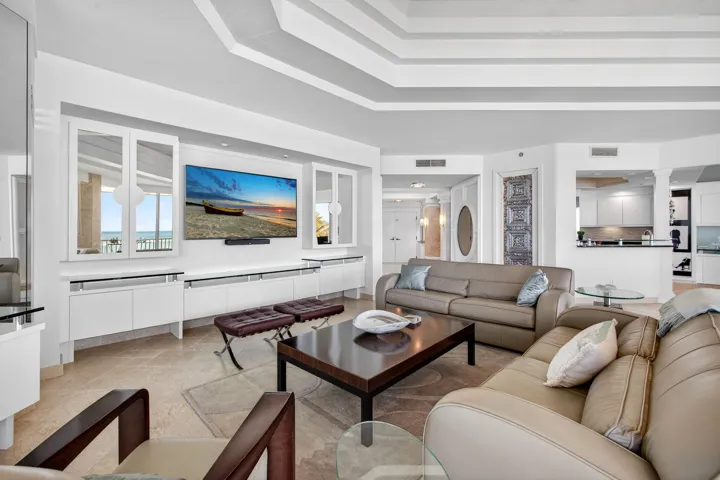 Spacious living area with sleek finishes