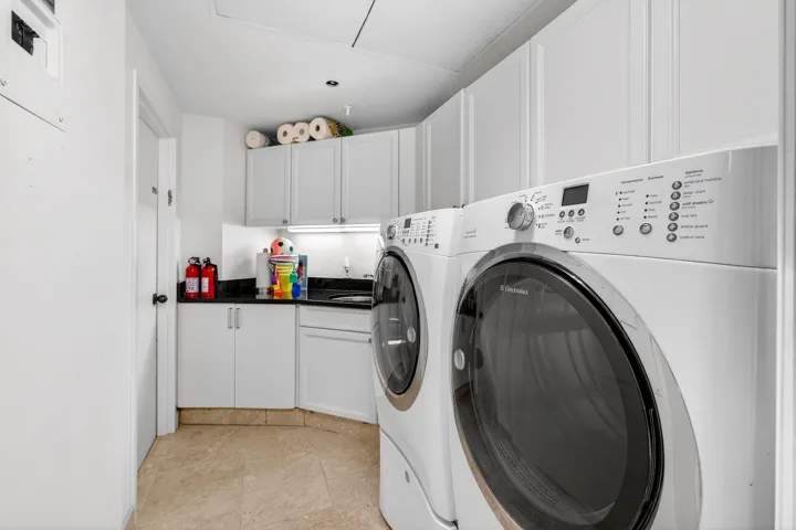 Washer, dryer, sink, and ample storage