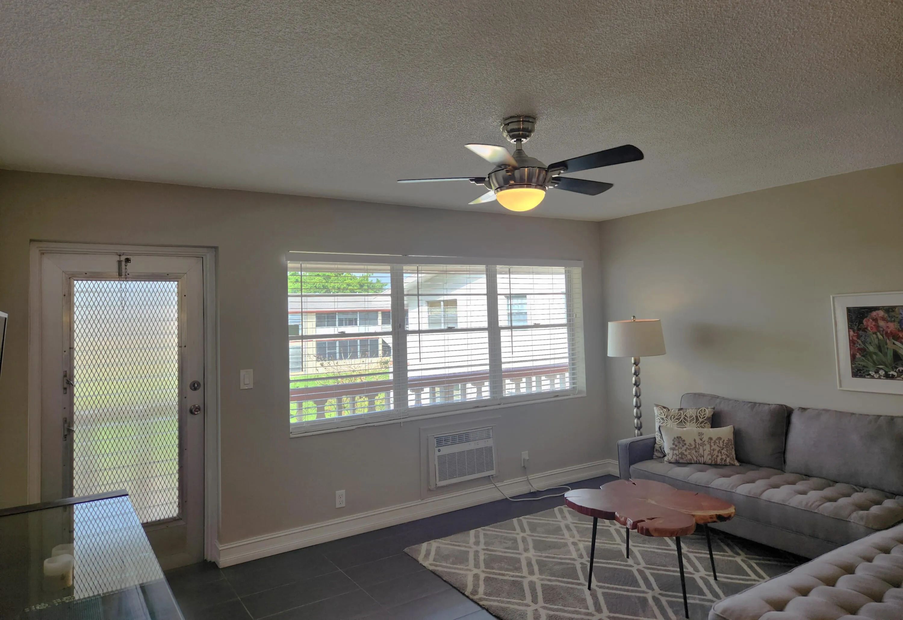 Living room with great windows to let in