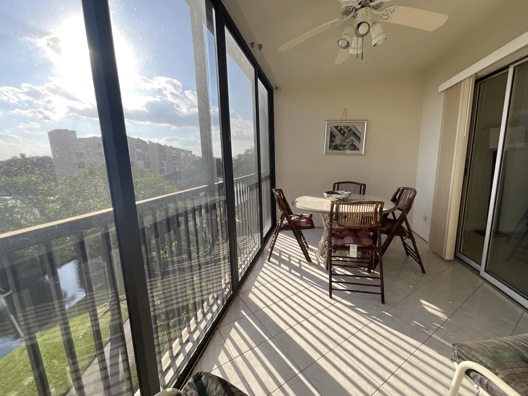 Covered enclosed balcony