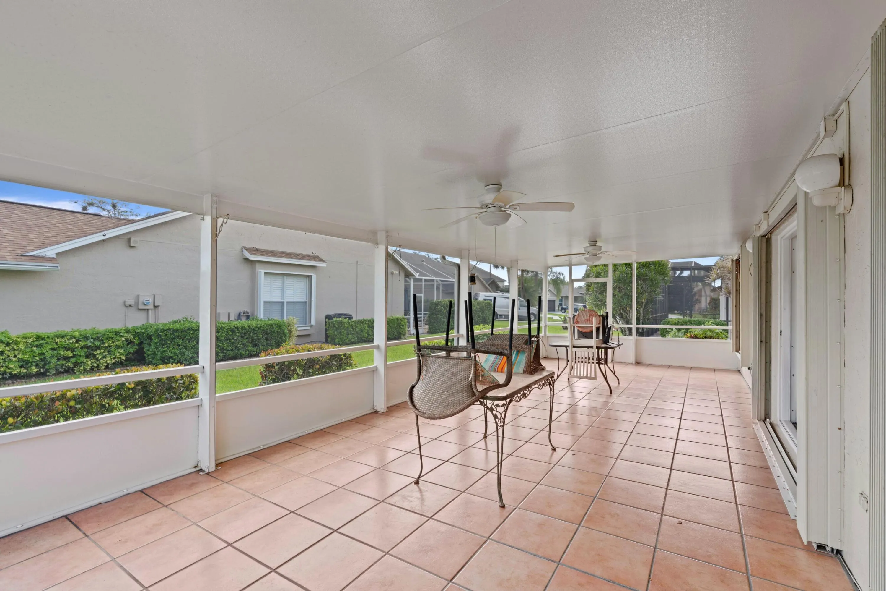 Covered and screened patio
