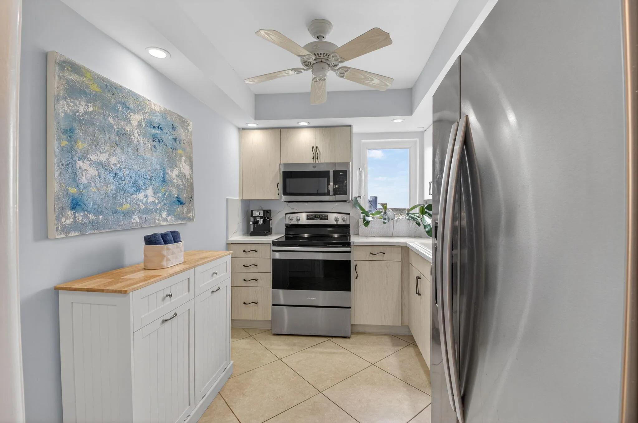 Kitchen with window intracoastal view