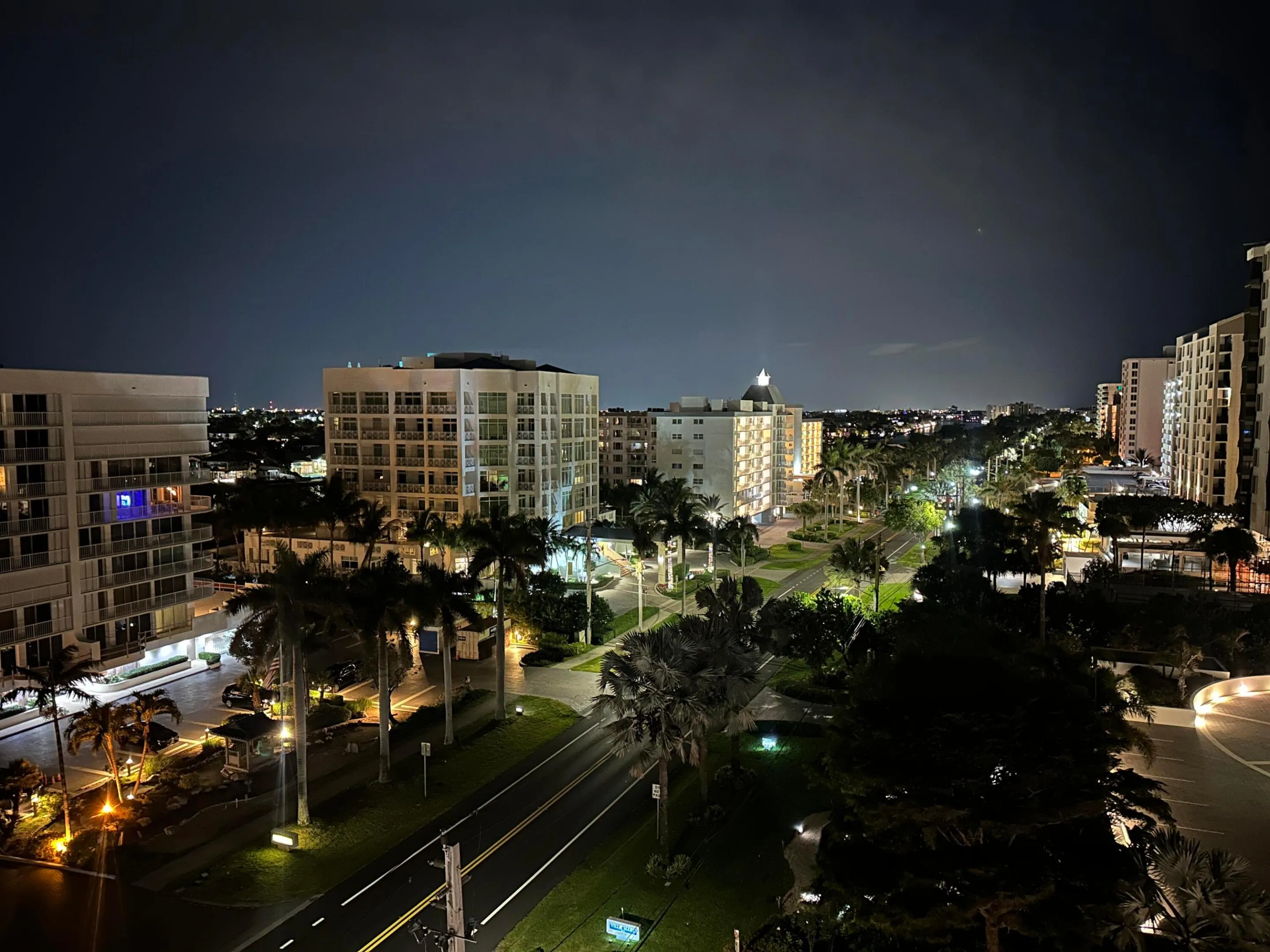 Night time city lights