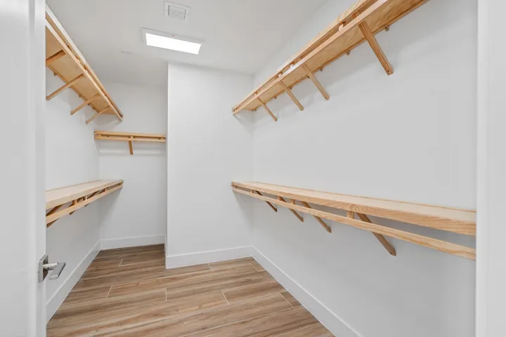 Spacious walk-in closets.