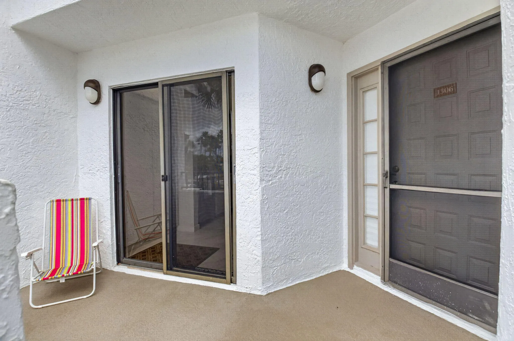 Front entrance and balcony