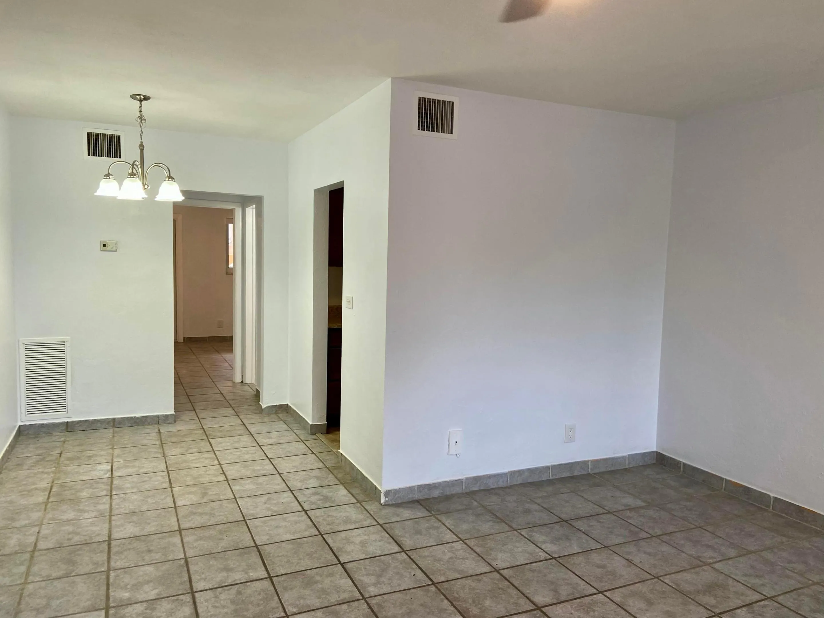 Living room and dining area