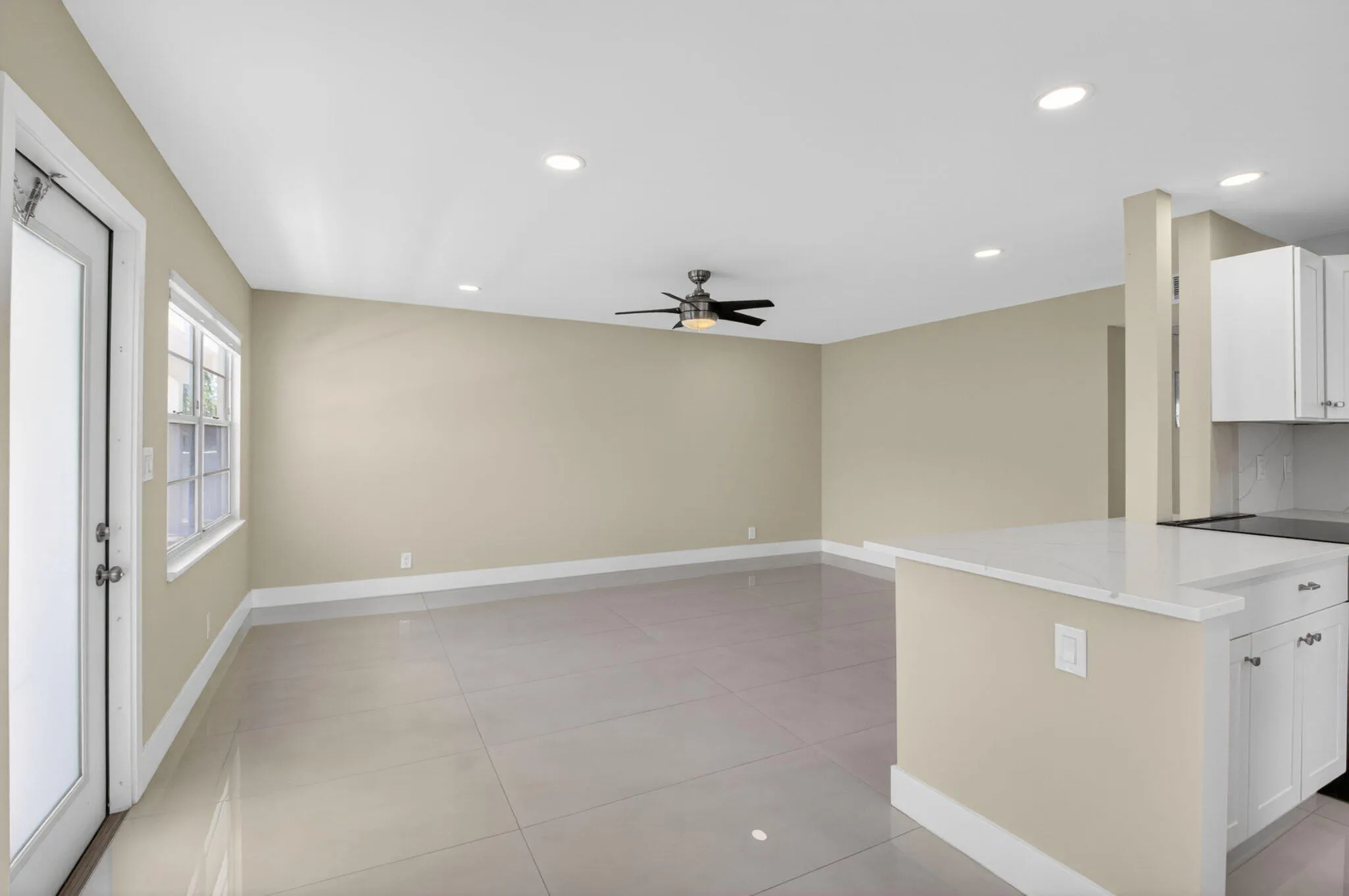 Spacious Living Area open to kitchen