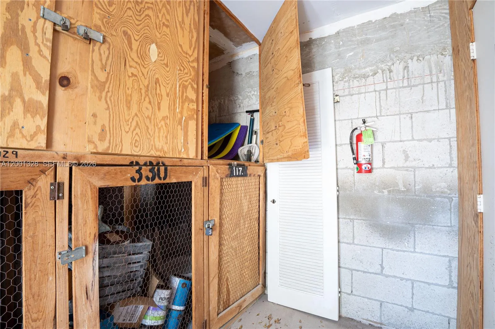 Unit includes a separate storage to store thigs such as beach chairs, umbrellas, etc.