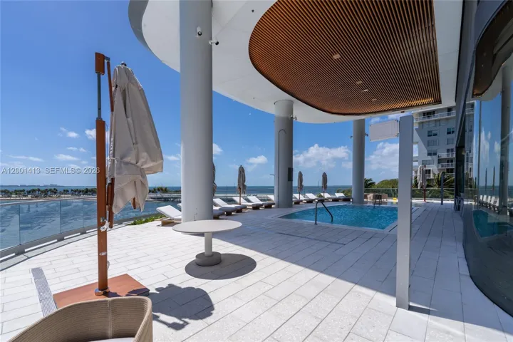 Bayfront pool lounge area
