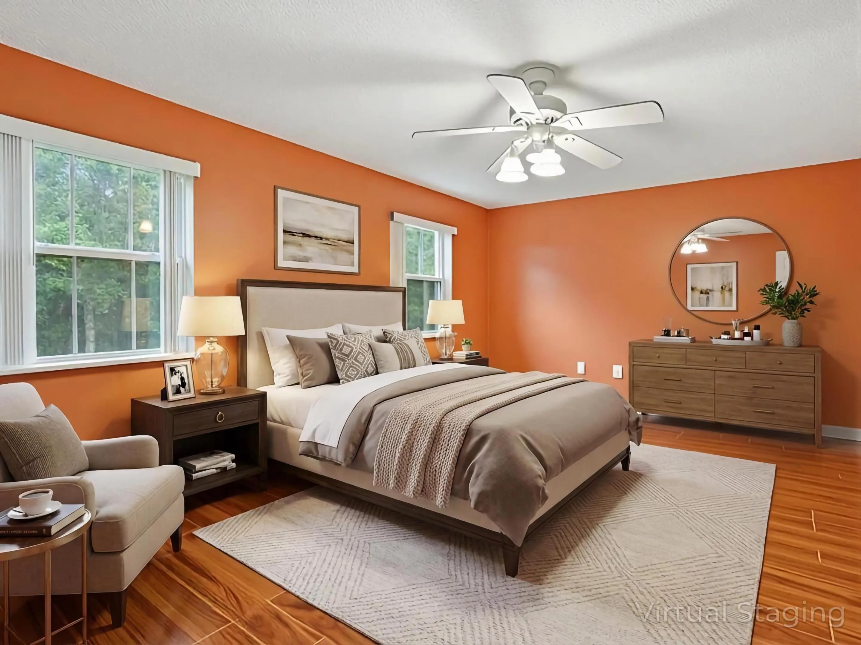 Primary Bedroom Staged
