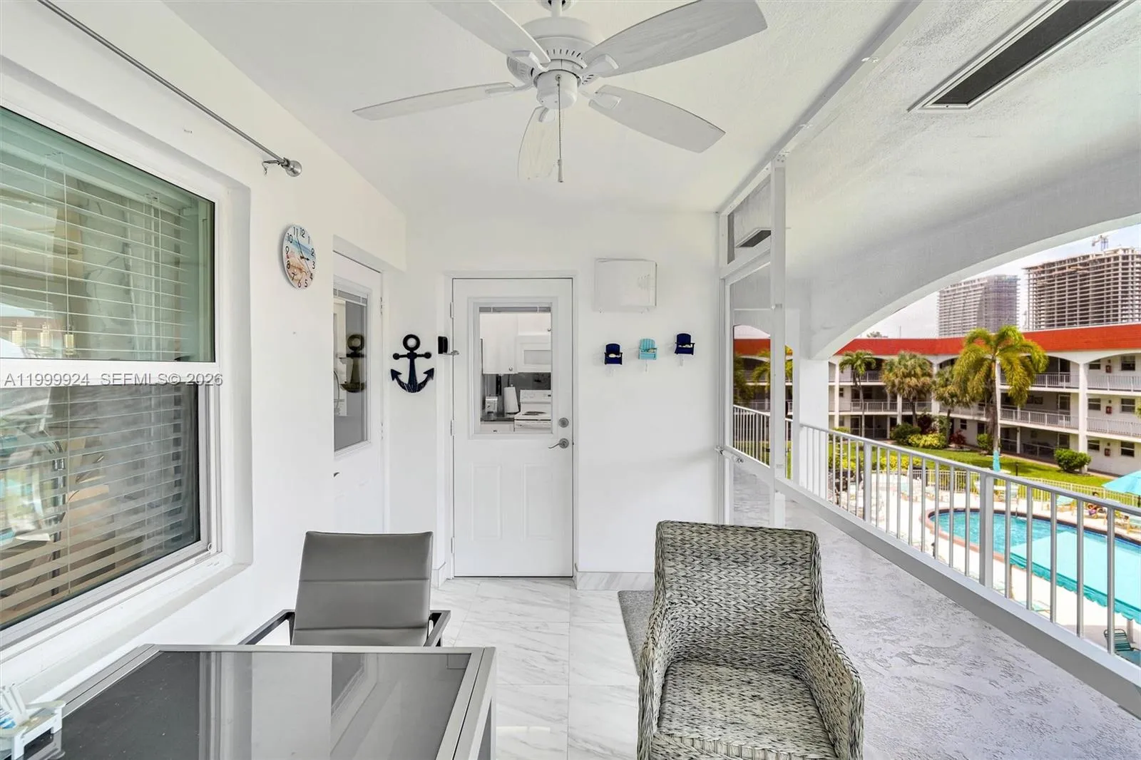 Enre kitchen or livng area from patio