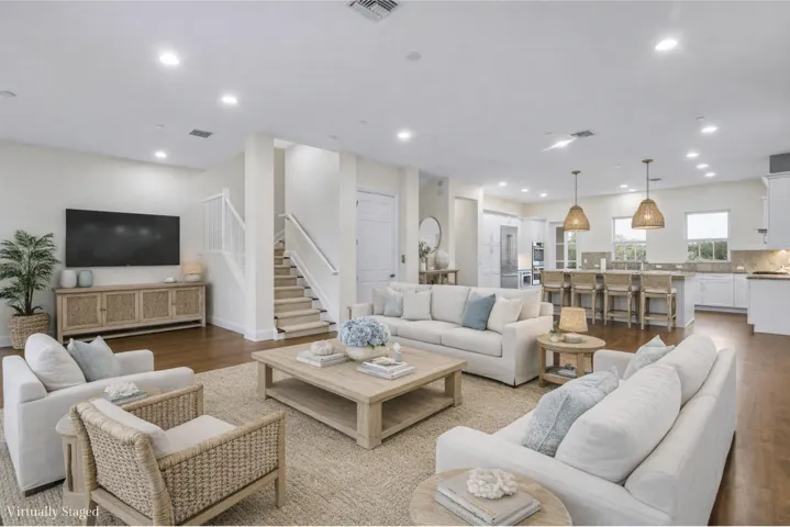 Kitchen and Living Room (Virtually Staged)