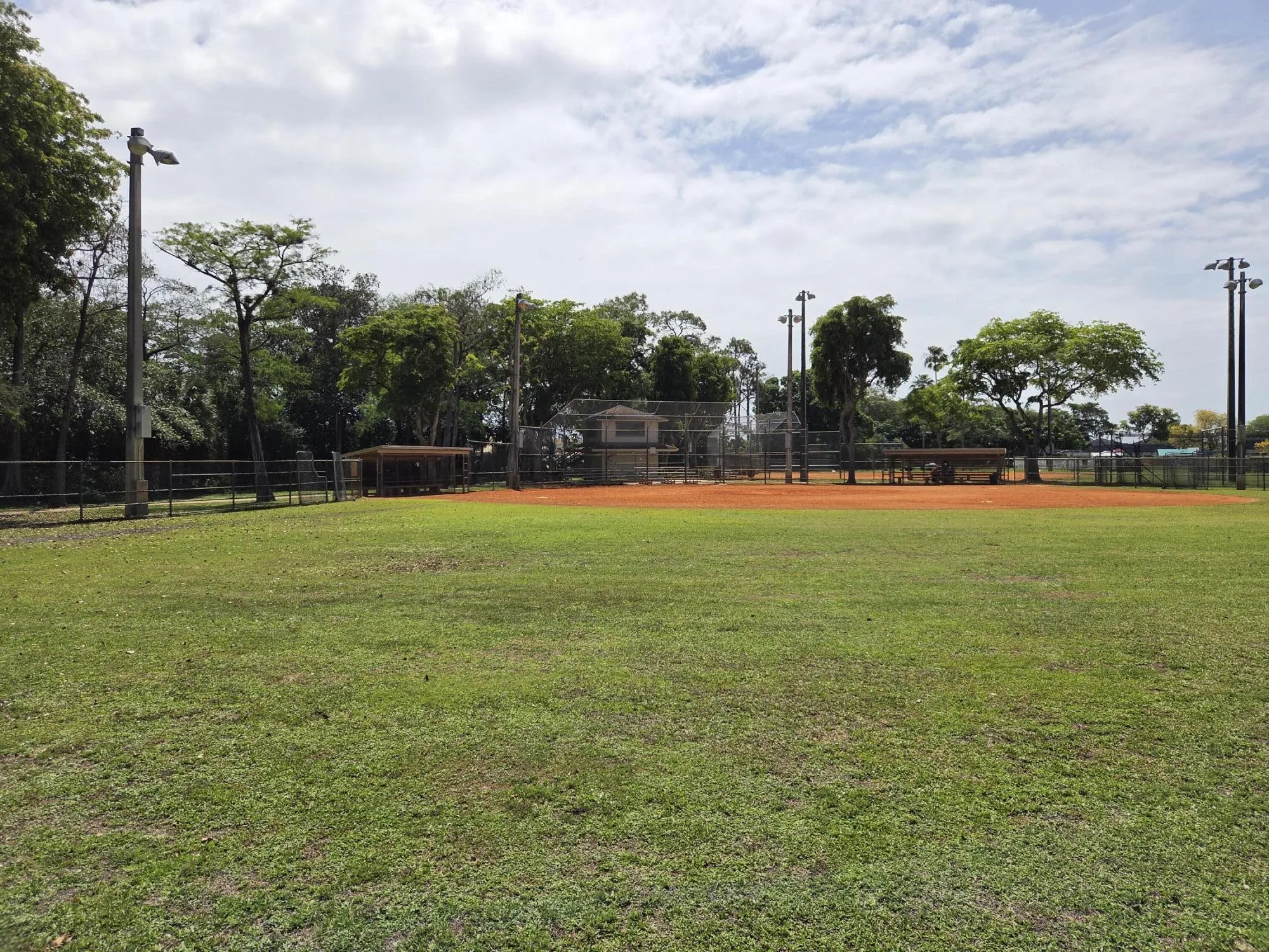 Several fields are lighted