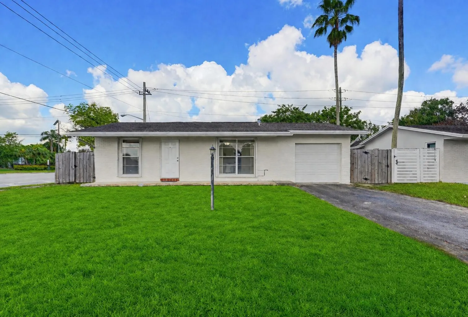 CBS constructed, corner property with fenced in backyard